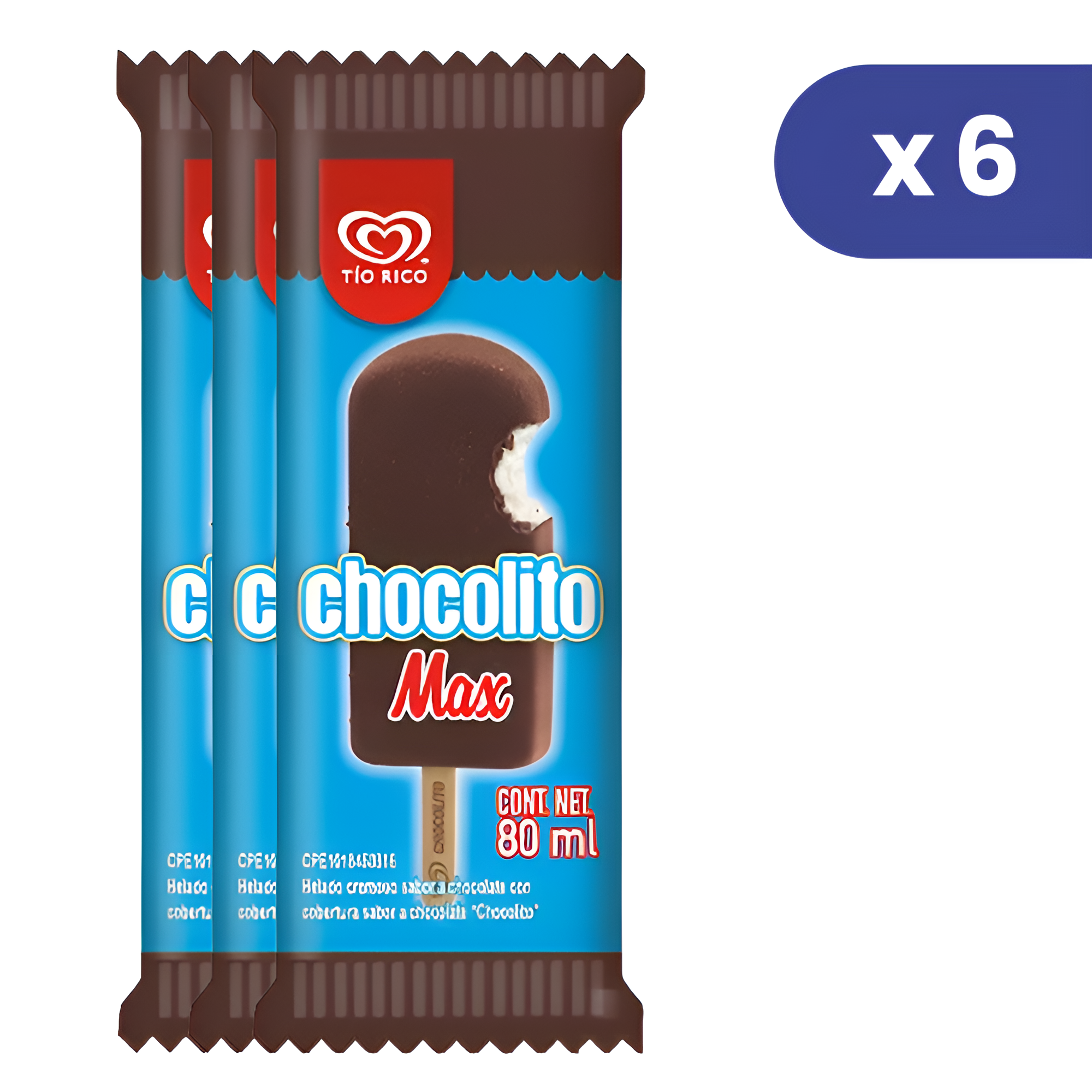 Helado Tio Rico Chocolito Max 80ml 6 Und