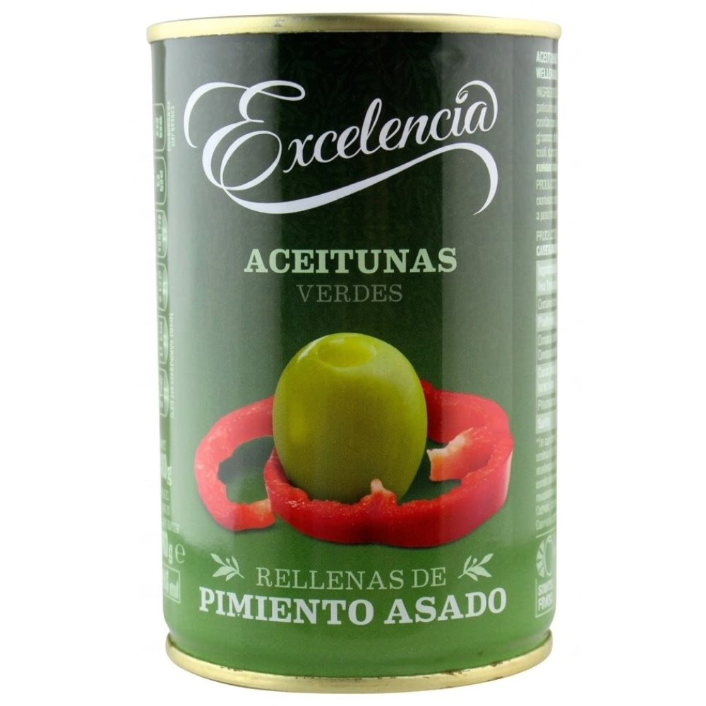 Excelencia Aceitunas Verdes Rellenas De Pimiento Asado Envase Lata 300gr