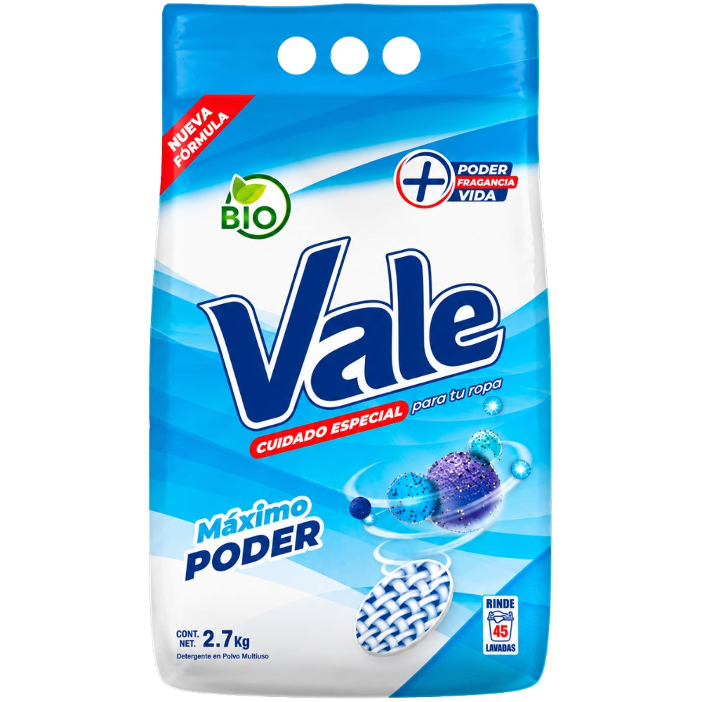 Vale Detergente En Polvo Maximo Poder 2.7Kg