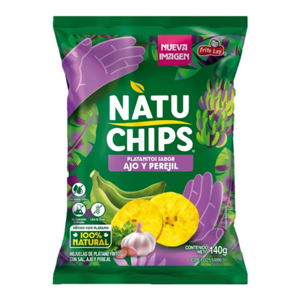 Platanitos Natuchips  Ajo y Perejil 140gr