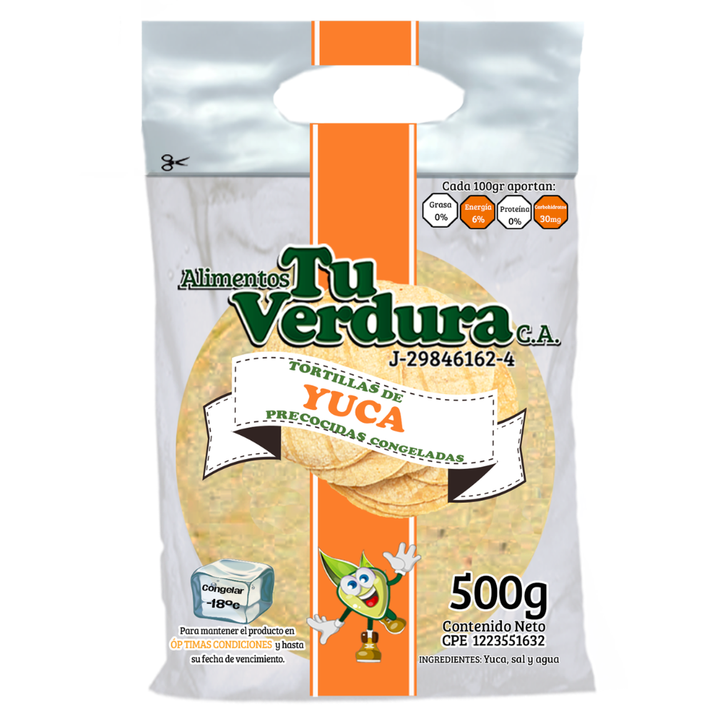 Verdi Fresh Tortillas de Yuca Precocida Congelada 500gr