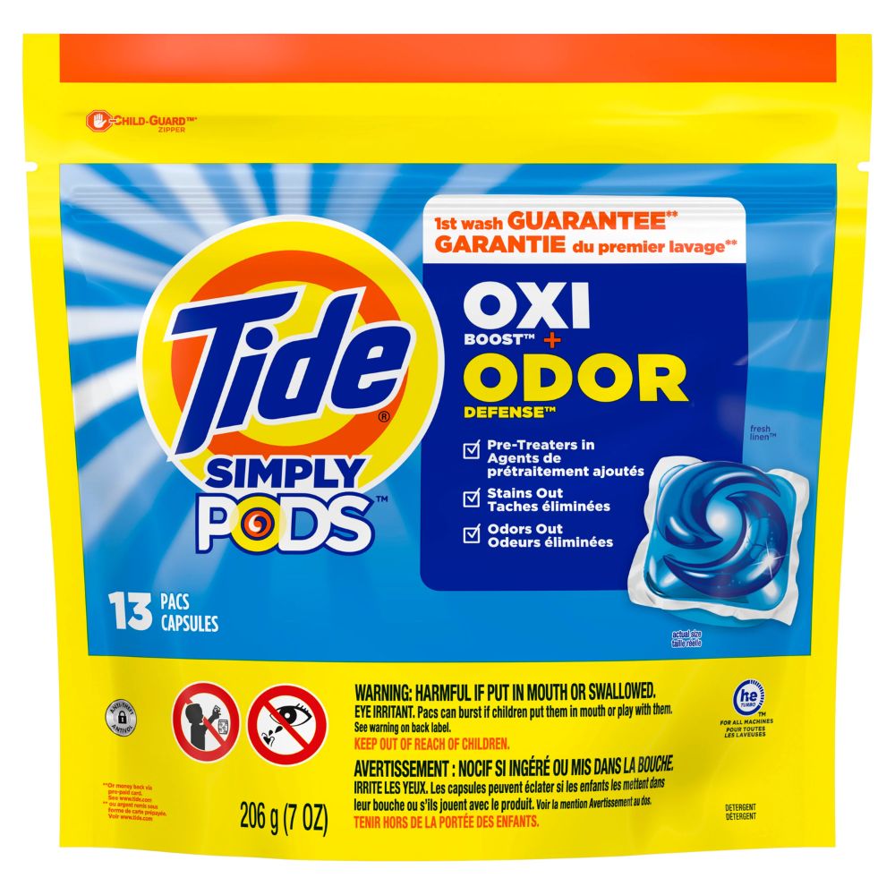 Tide Simply Pods Oxi Odor 13 Packs Capsules 206gr