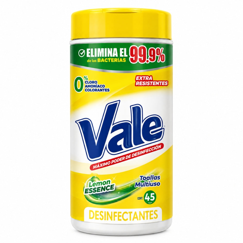 Vale Toallitas Desinfectantes Pure Clean Lemon Essence 45 unidades