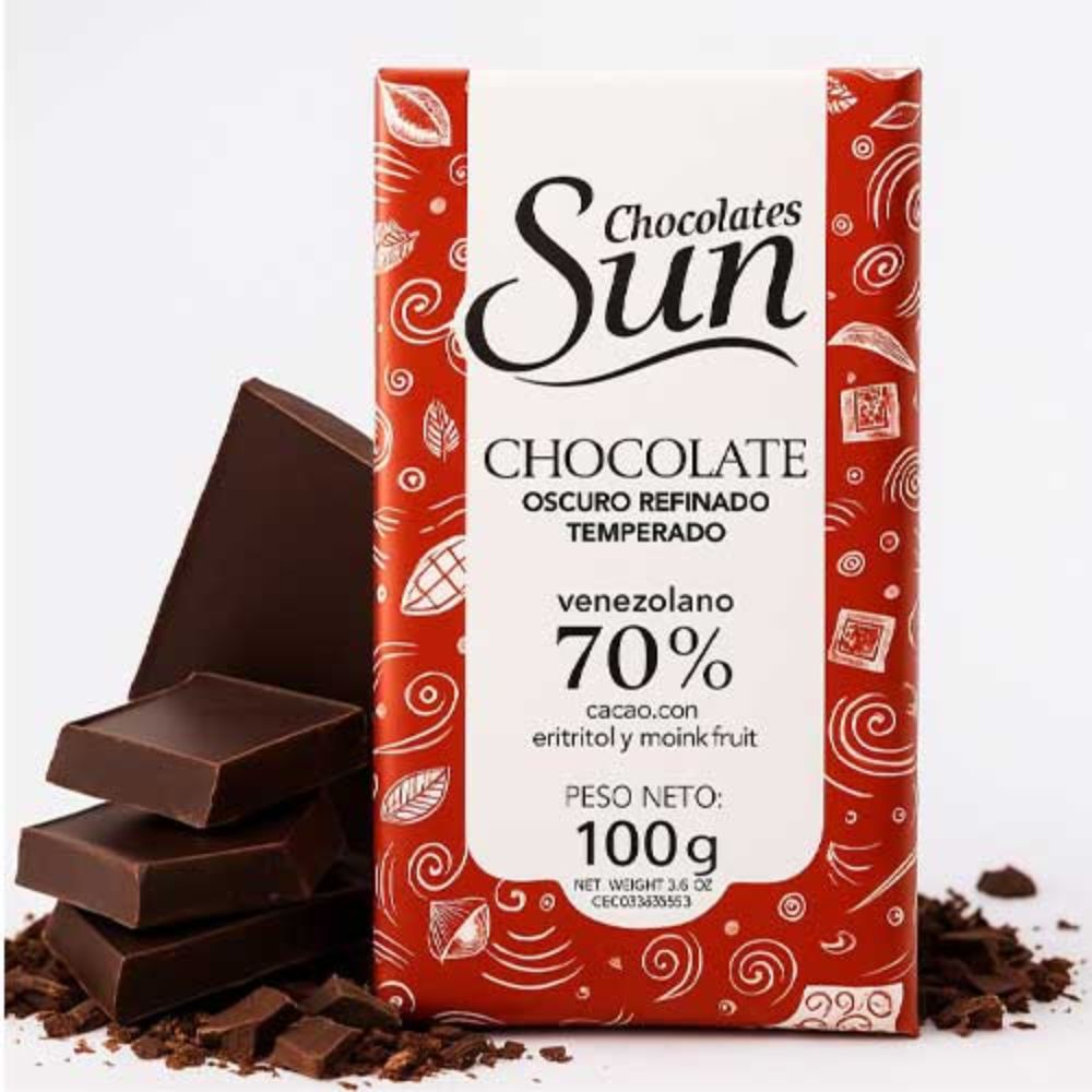 Chocolate Sun  Oscuro con Eritritol y Monkfruit 100gr