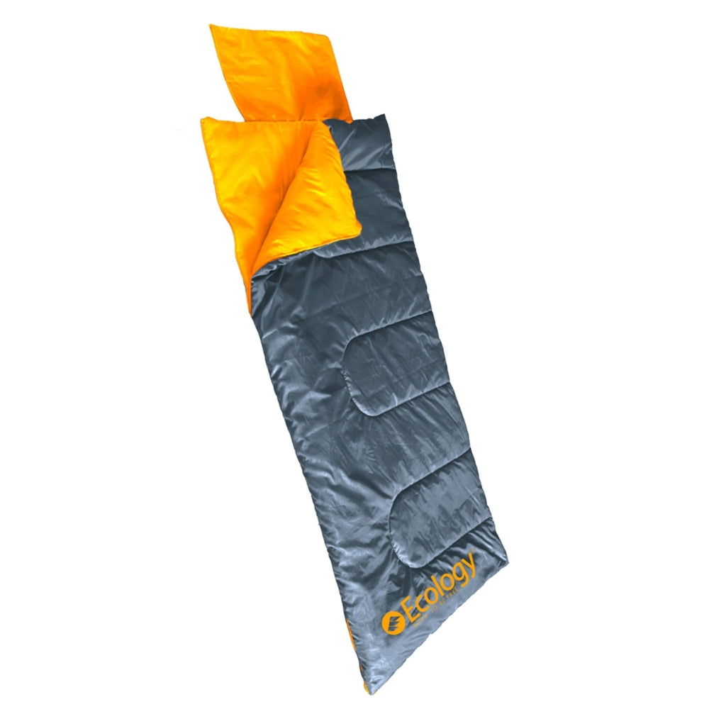 Ecology Saco De Dormir Weekend Individual/Doble Con Almohada Inflable Gris Y Naranja