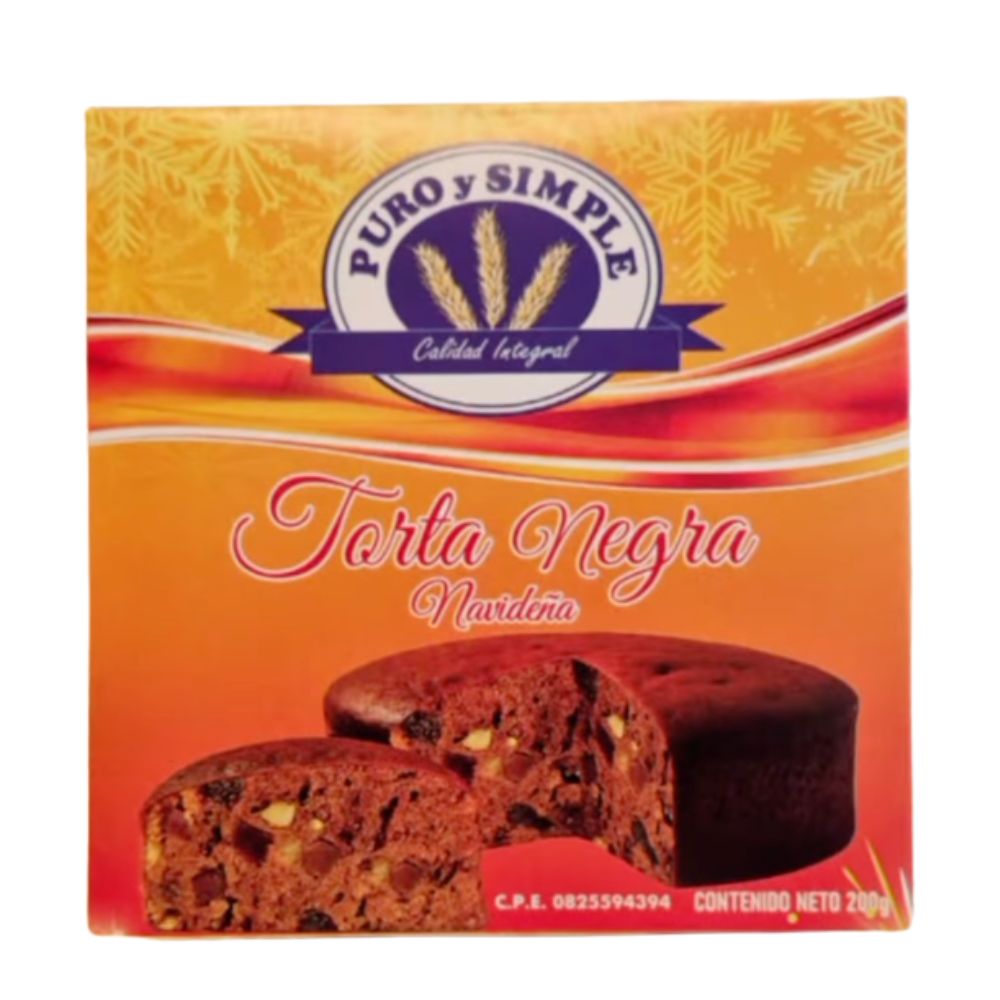 Torta Negra Navideña Puro y Simple 200gr