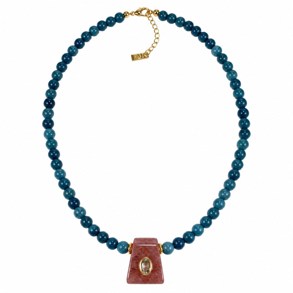 H&Co Collar Ajustable Para Damas Kans Cuarzo Rosado