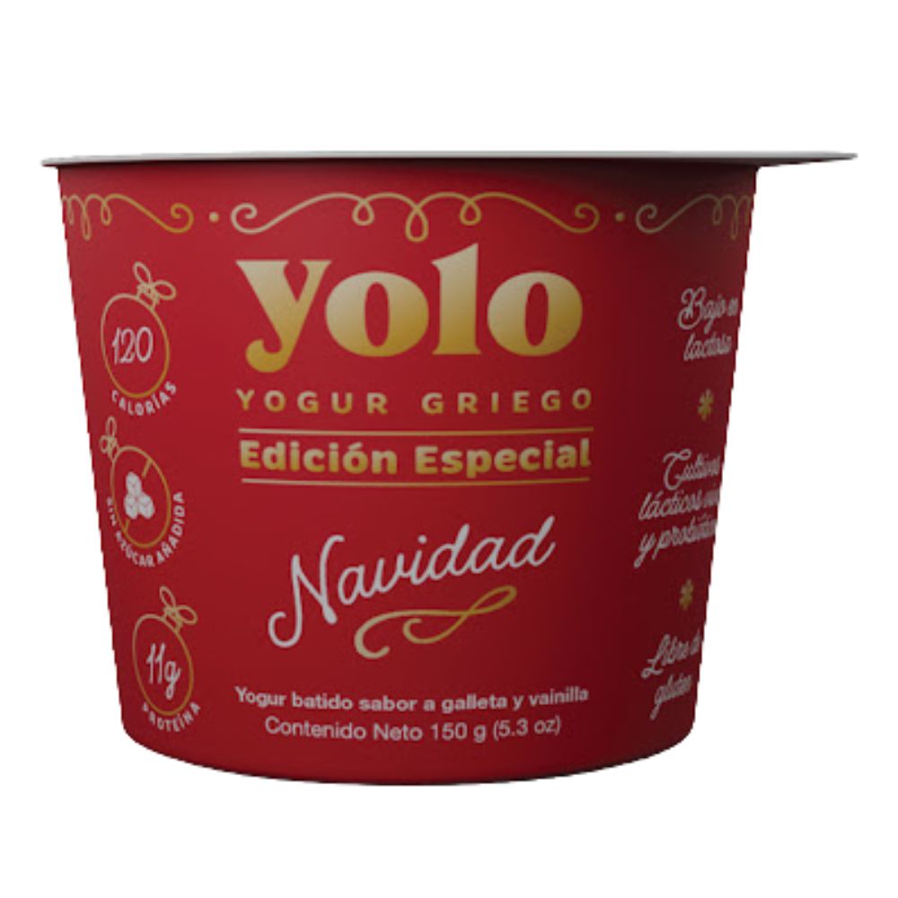 Yolo Edición Especial Navidad Yogurt Griego Galleta y Vainilla 150gr