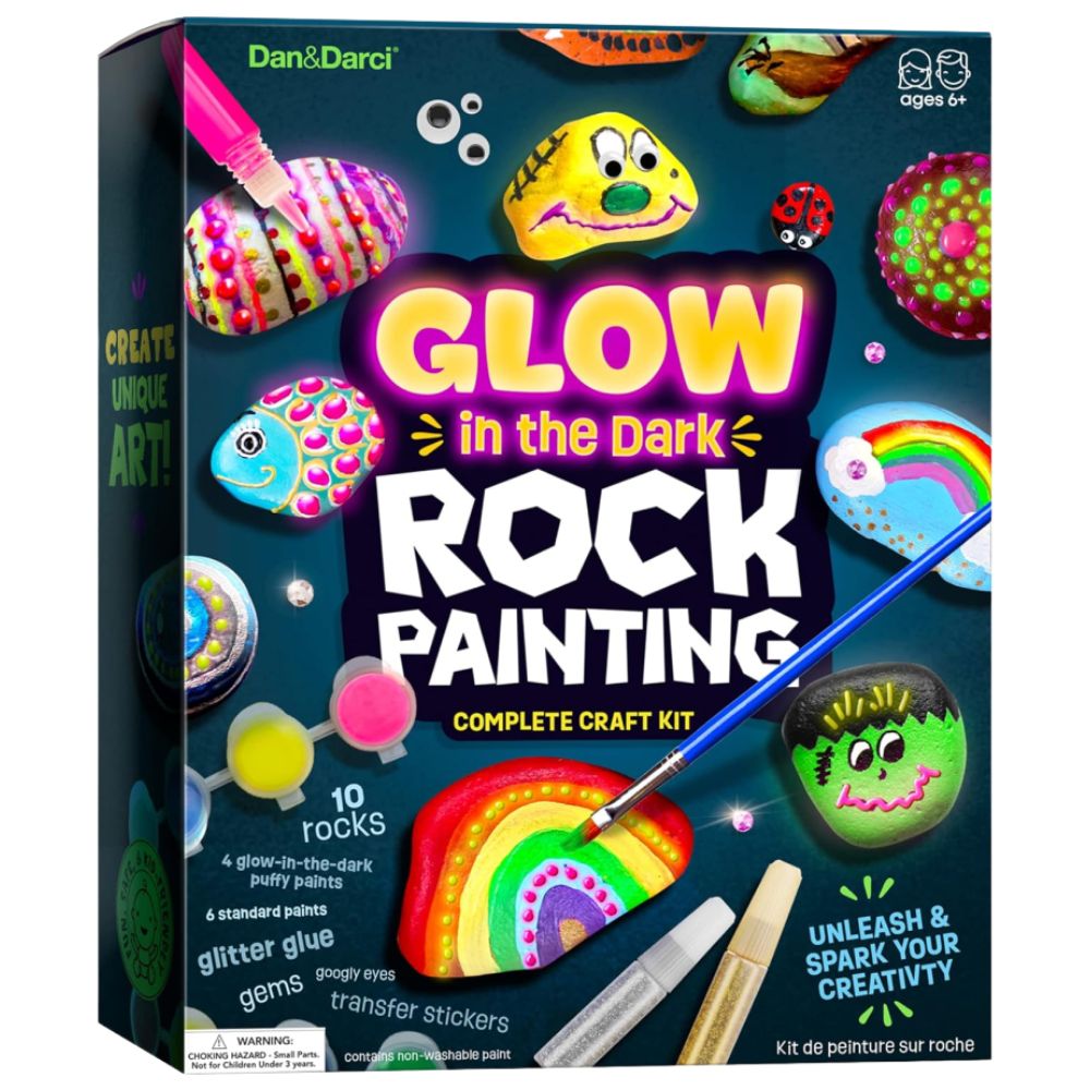 Glow In the Dark Rock Painting Complete Craft Kit 6+