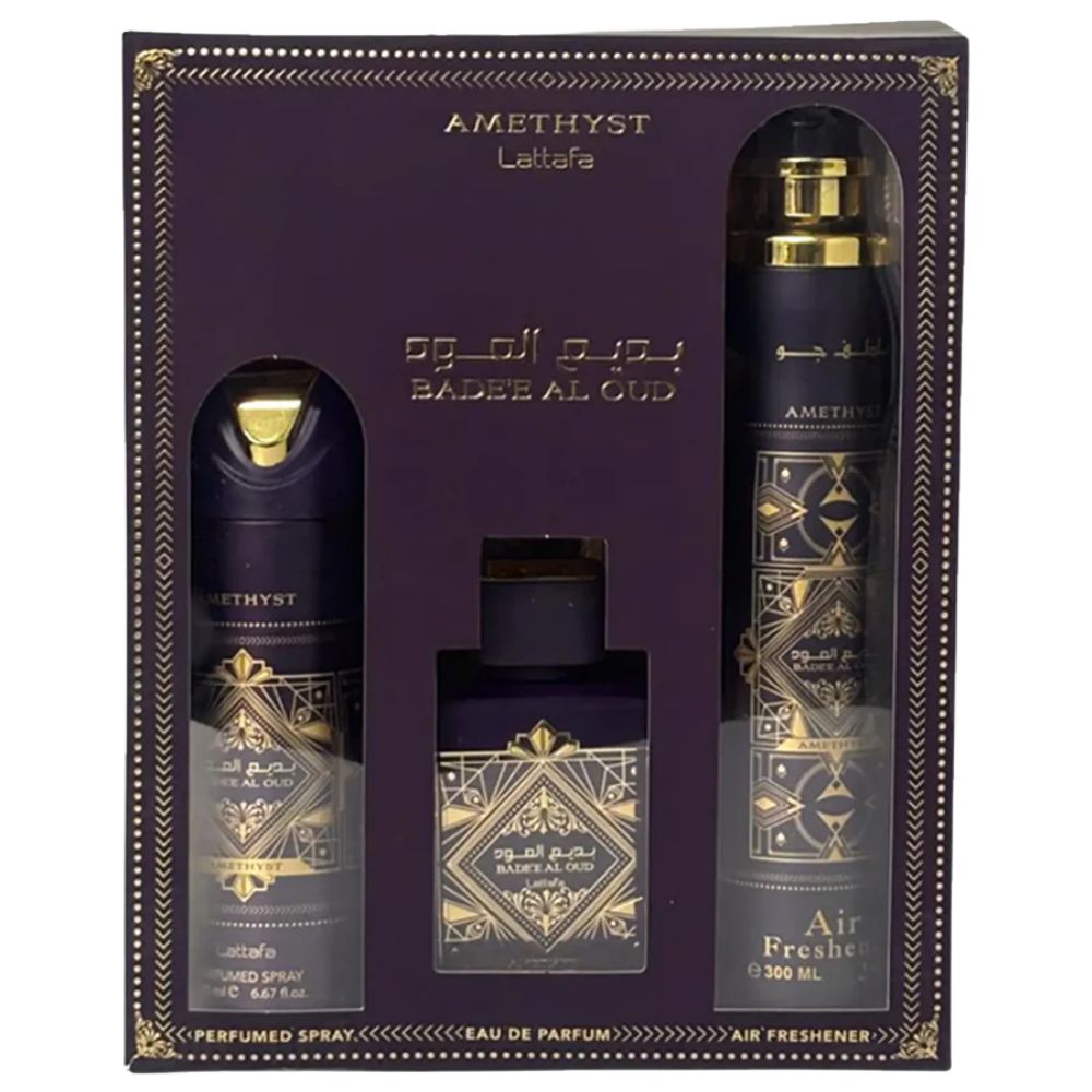 Lattafa Amethyst Set 3 Piezas Badee Al Oud Eau De Parfum Unisex