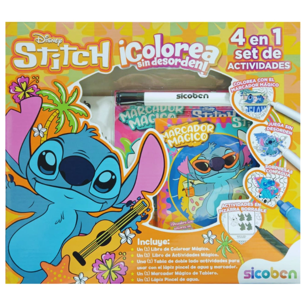 Set de Actividades 4 en 1 Sicoben Disney Stitch