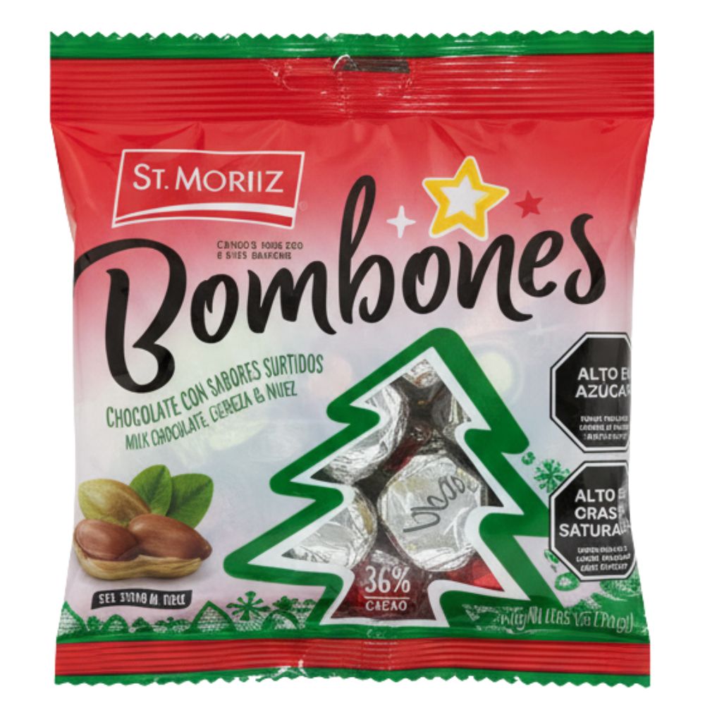 St. Moritz Bombones de Chocolate con Sabores Surtidos Bolsa de 10 Und