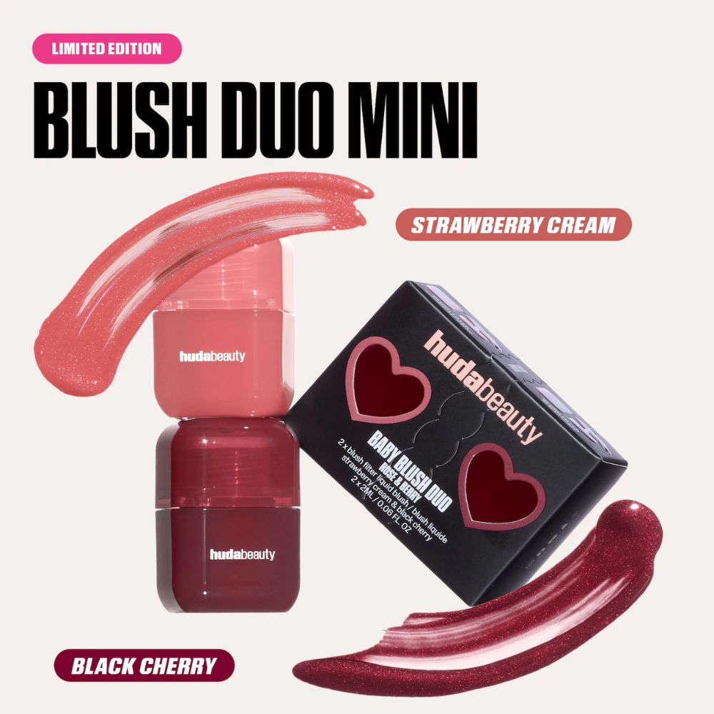Huda Beauty Mini Baby Blush Duo Rose & Berry 2 x 2ml