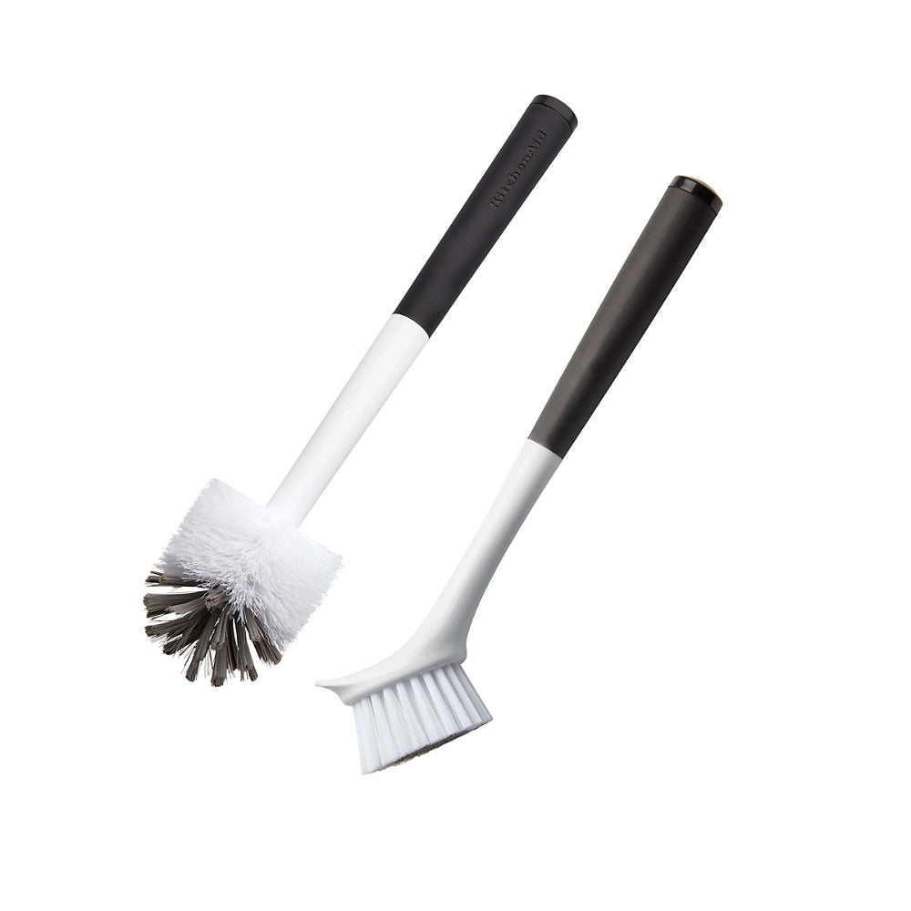 KitchenAid Set Cepillos de Limpieza 2 Pcs Blanco/Negro