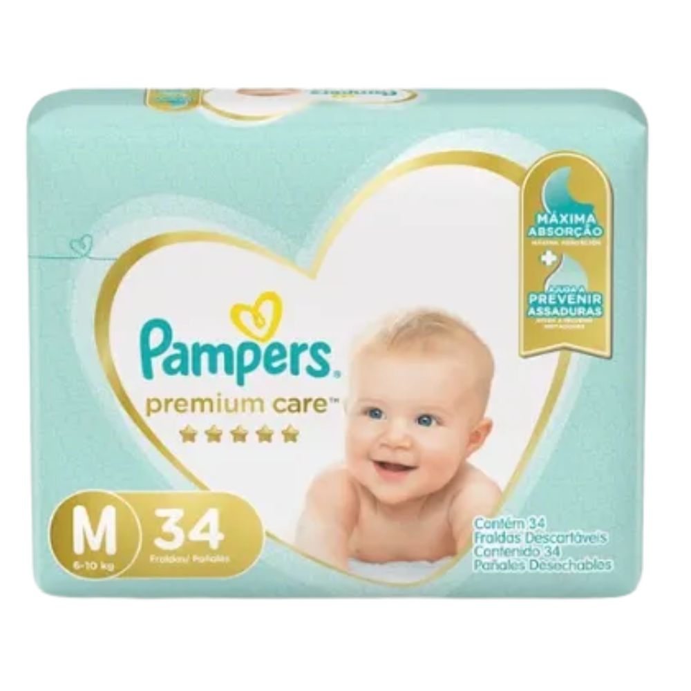 Pampers Pañales Premium Care M 6-10kg 34 Und