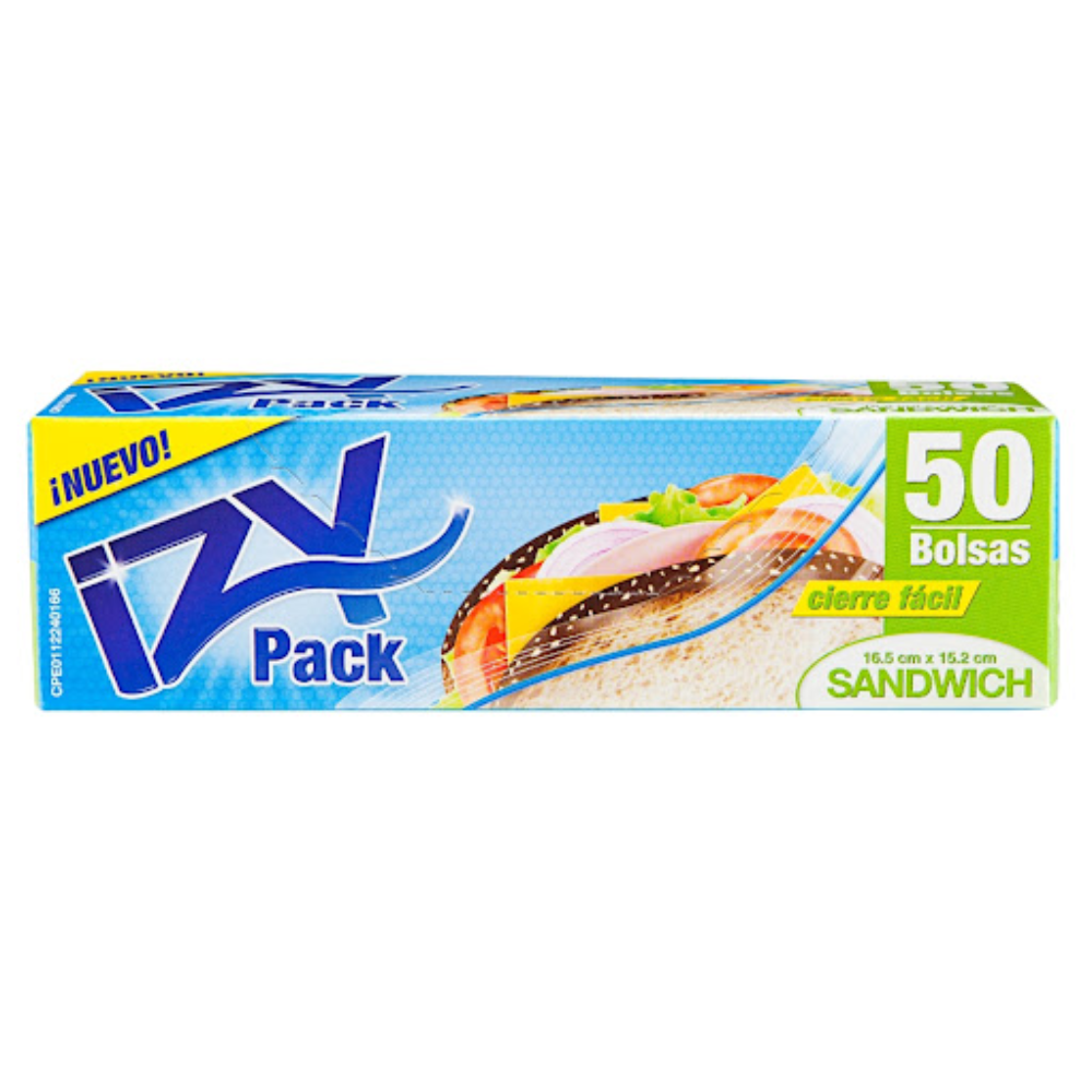 Izy Pack Bolsas Para Sandwich Cierre Fácil 16.5cm x 15.2 50UNd