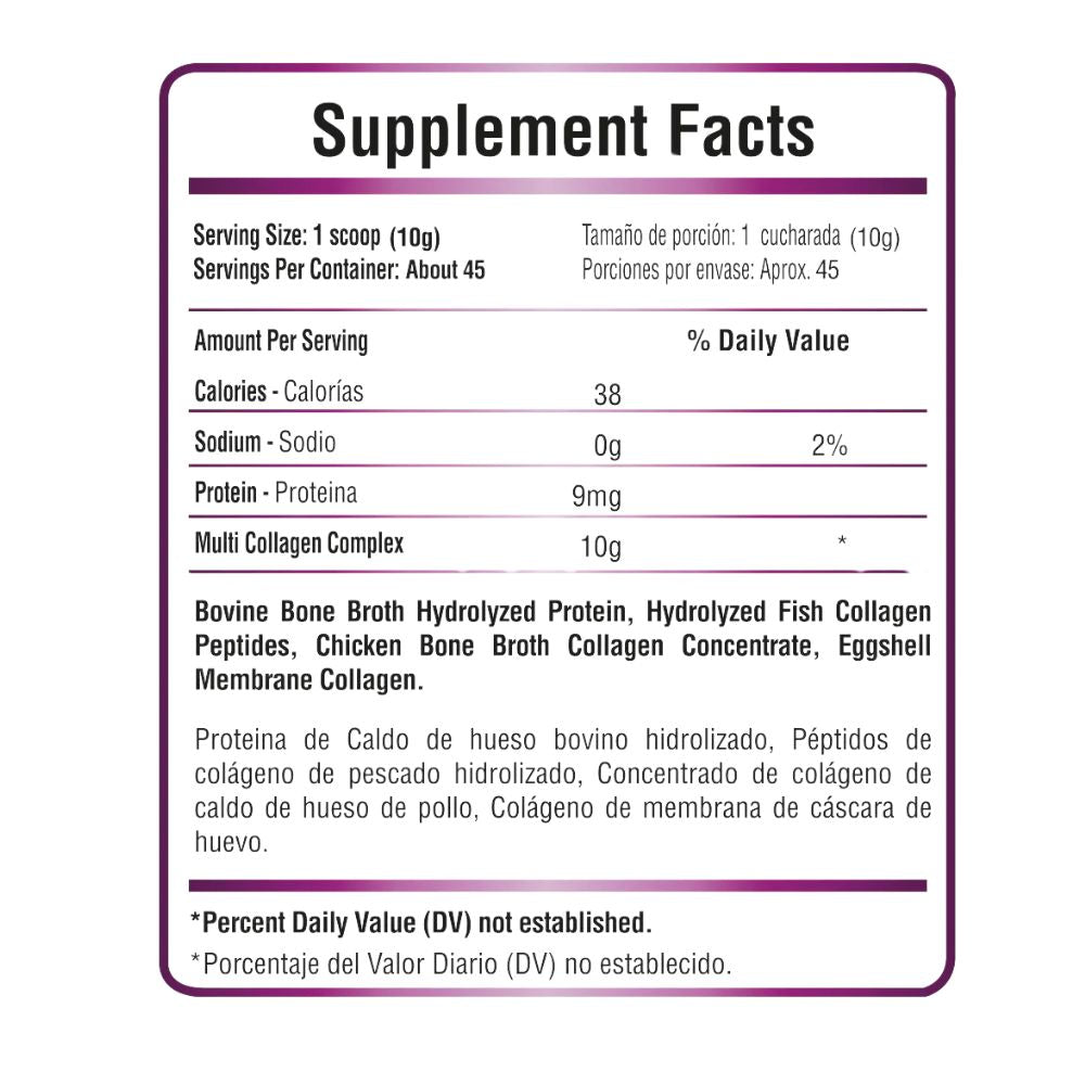 MO4T Multicolageno Premium 454gr Presentación Bolsa 45 Servicios