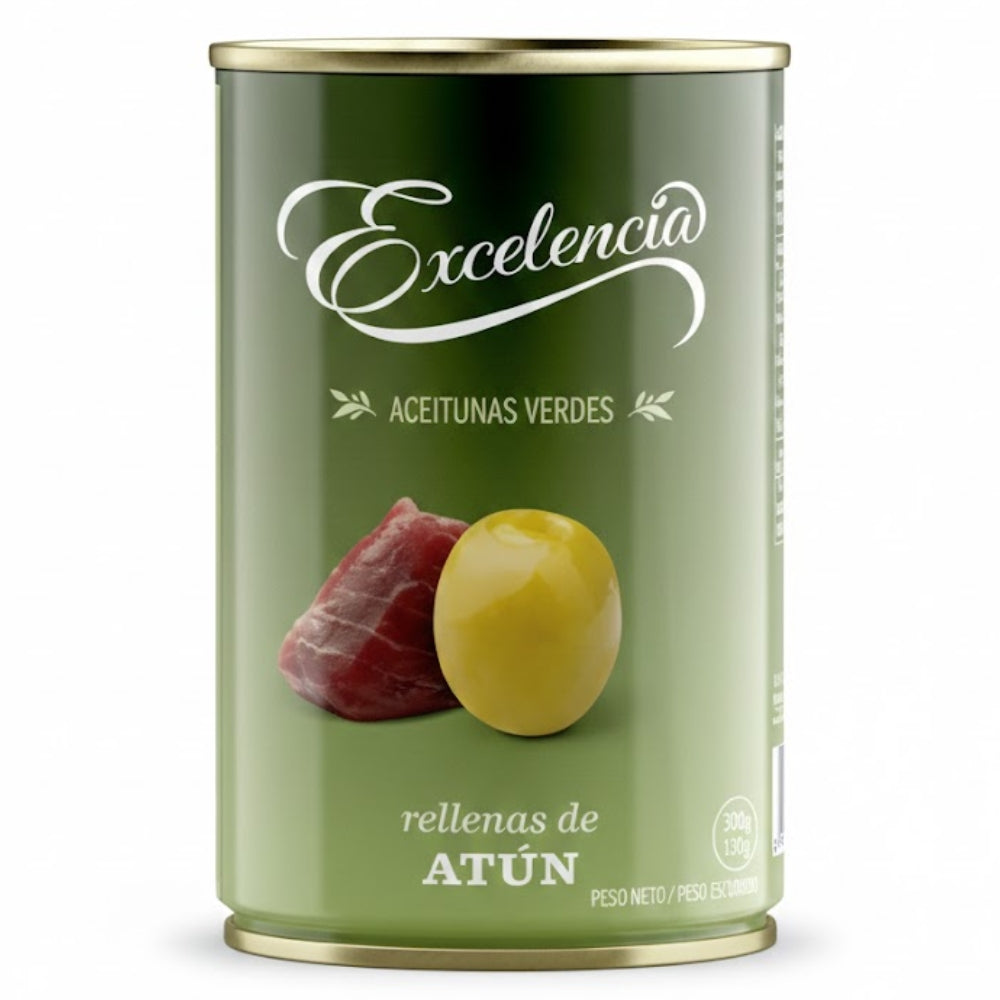 Excelencia Aceitunas Verdes Rellenas De Atún Envase Lata 300gr