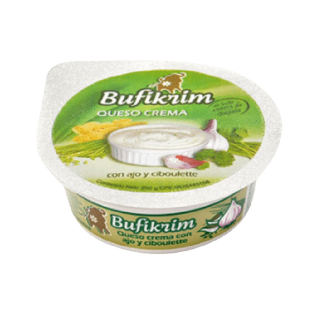 Bufalinda Queso crema con Ajo y Ciboulette 250gr