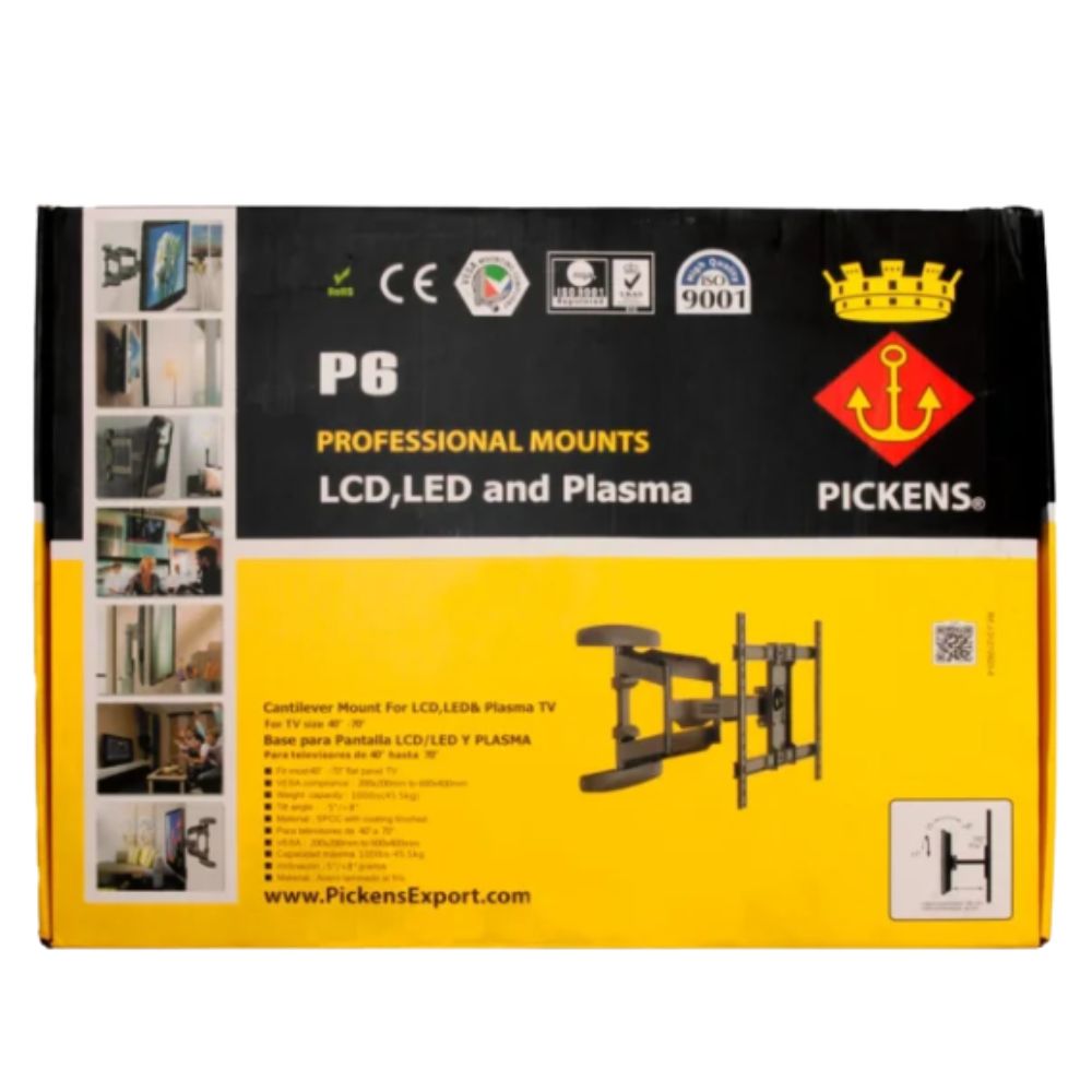 Pickens Base Articulada para TV  de 40" a 85" Con Inclinación Modelo Slim