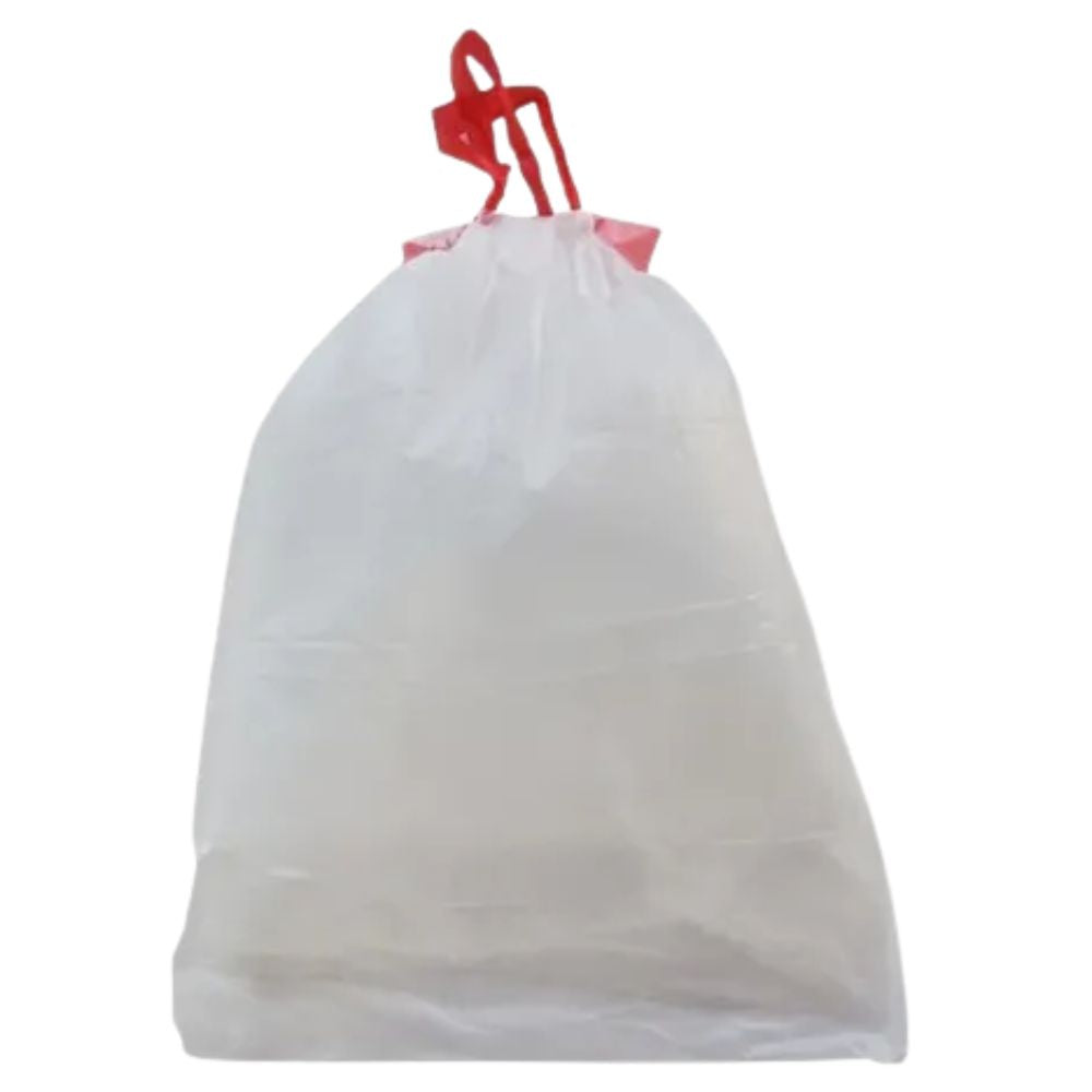 Rollo de 20 Bolsas para Basura con Cinta de Amarre de 30 Litros Color Blanco