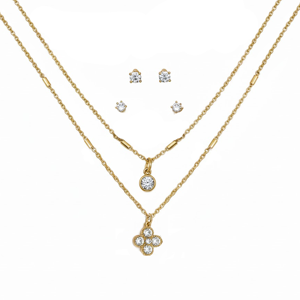 Aeropostale Set De Collar y Zarcillos Cubic Zirconia