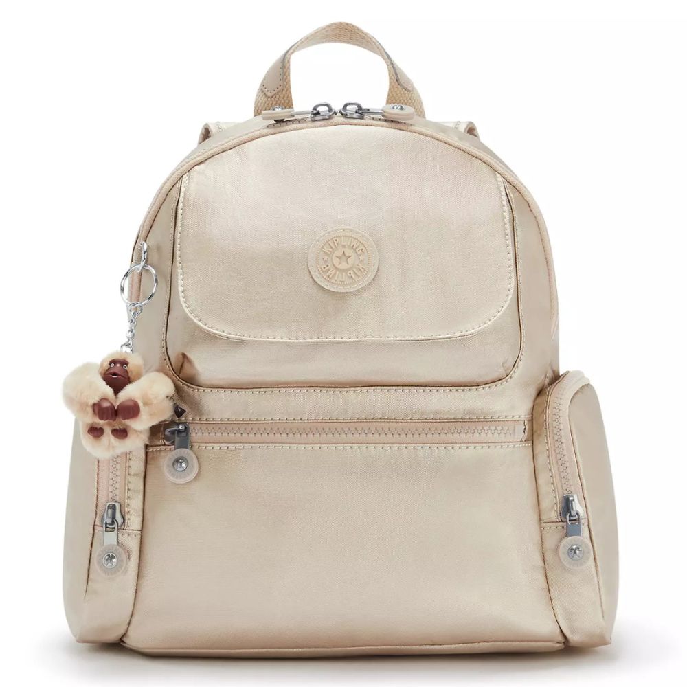 Kipling Bulto Starry Gold Metallic Backpack