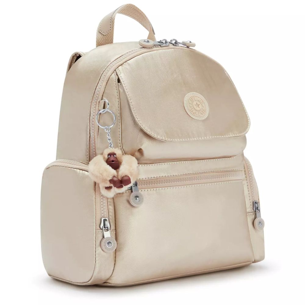 Kipling Bulto Starry Gold Metallic Backpack