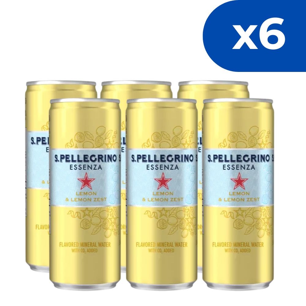 Agua Sparkling  San Pellegrino Essenza Lemon & Lemon Zest 330ml 6 Und