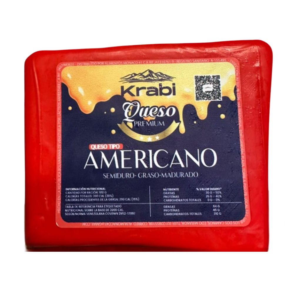 Queso Tipo Americano Krabi Porción 4 Opciones
