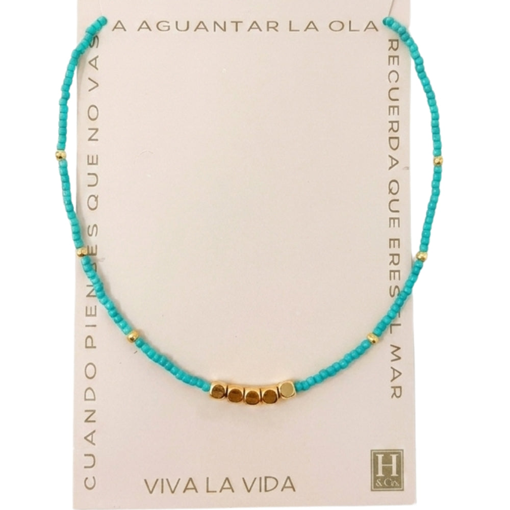 H&Co Collar Mostacilla Turquesa