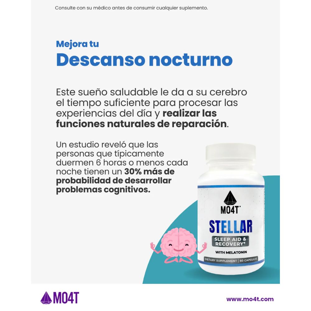 MO4T Stellar Natural Sleep Aid 60 Capsulas