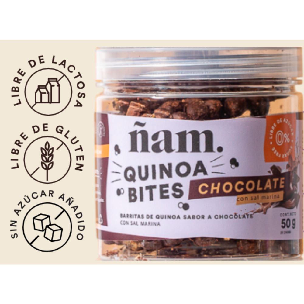 Ñam Quinoa Bites Chocolate con Sal Marina 50gr