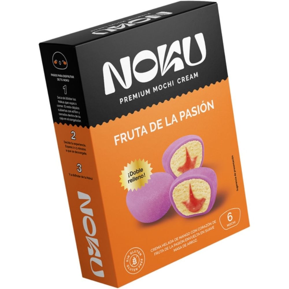 Noku Helado Premium Mochi Cream Fruta de la Pasion 6 Und