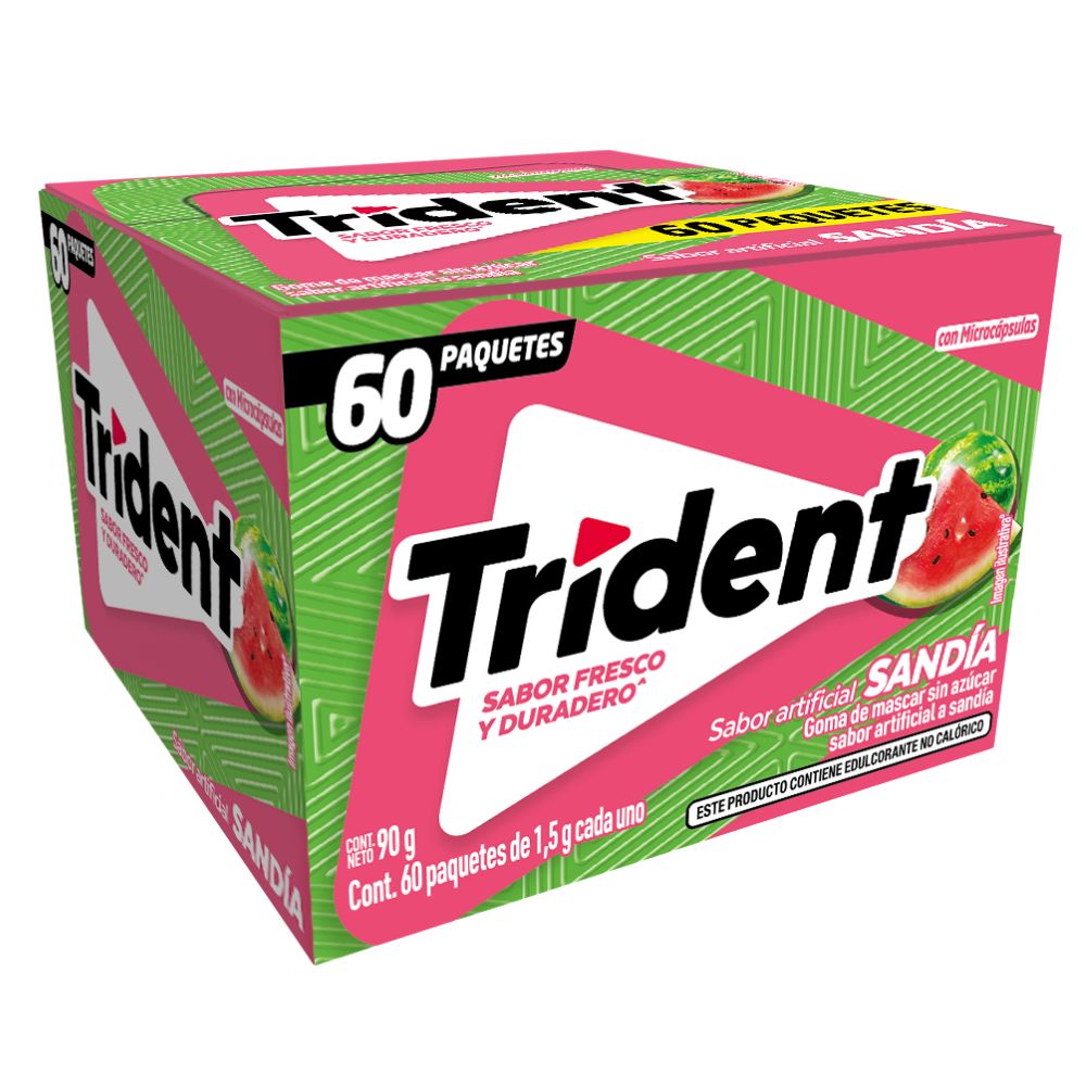 Chiclets Trident Sandia 60 Paquetes