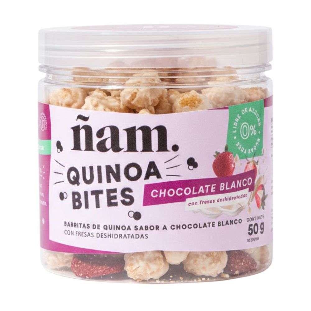 Ñam Quinoa Bites Chocolate Blanco con Frutas Deshidratadas 50gr