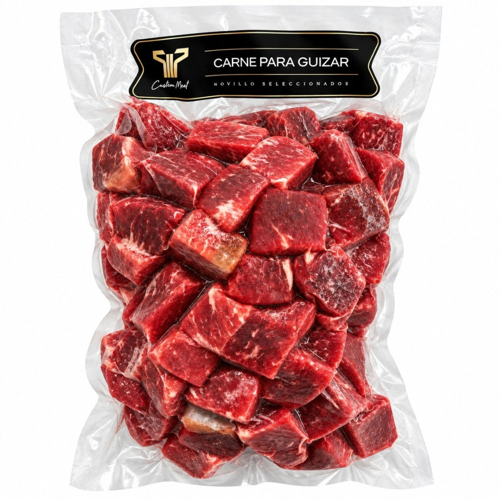Carne para Guisar (Pulpa Negra Magra) Custom Meat Novillo Seleccionado 1 KG Opciones Varias