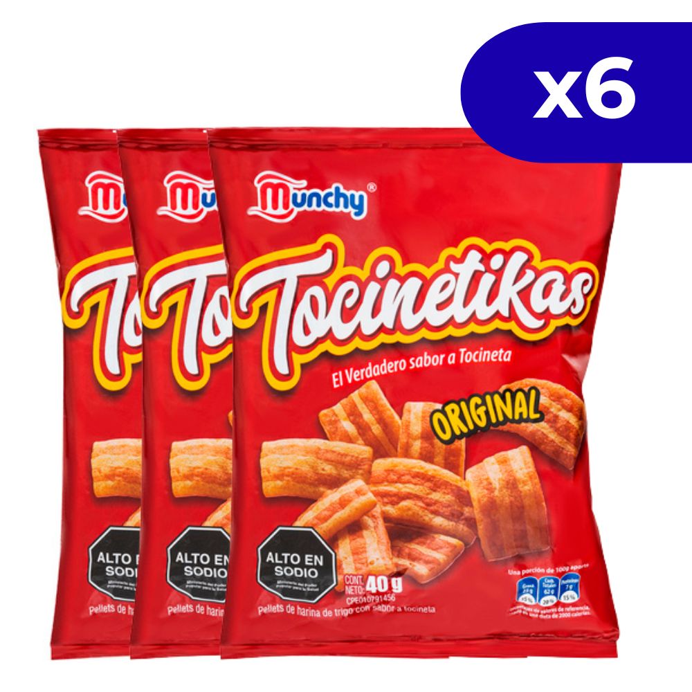 Munchy Tocinetikas Originales 40gr x 6 Und