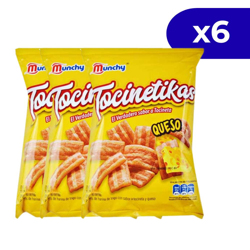 Munchy Tocinetikas de Queso 16gr x 6 Und