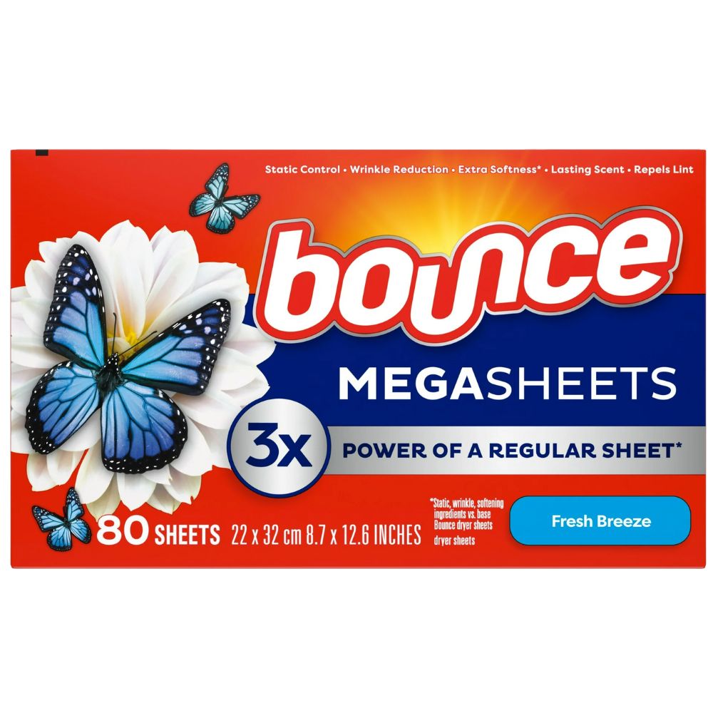 Bounce WrinkleGuard Mega Hoja Protectora Contra Arrugas 80 Sheets