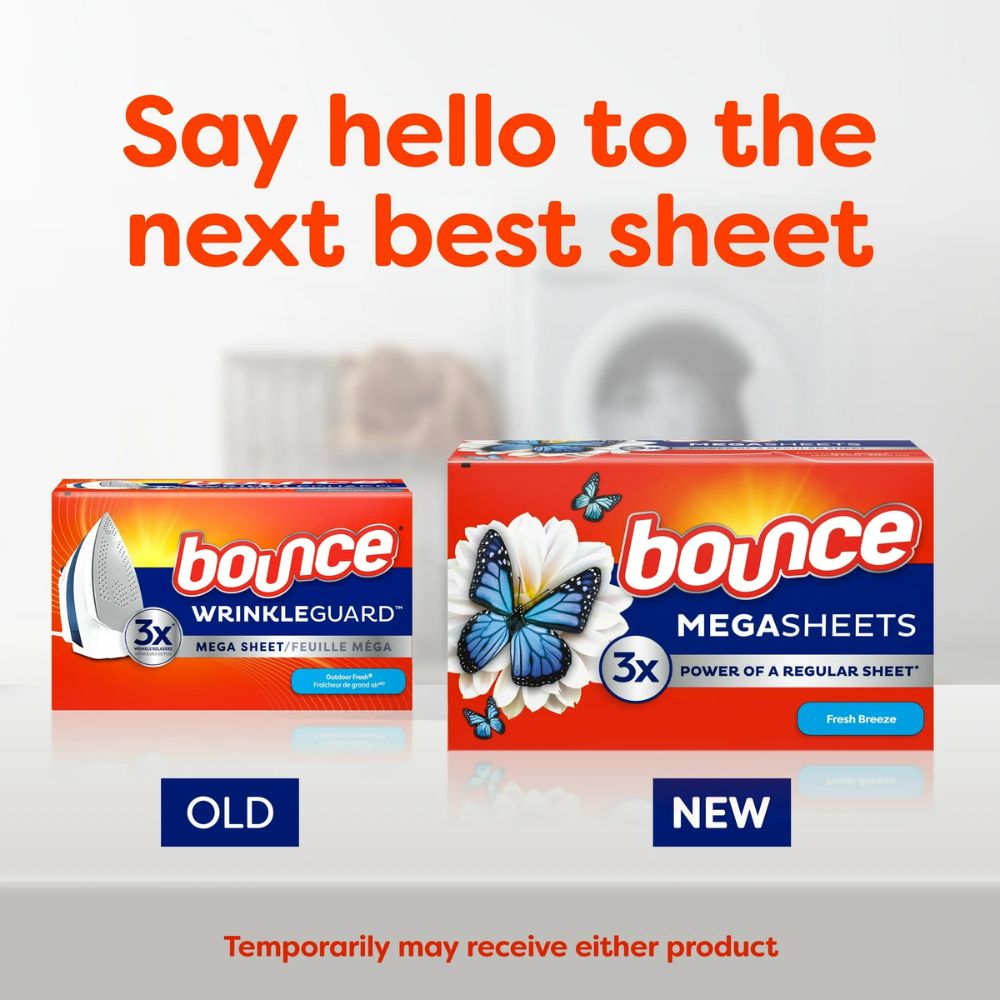 Bounce WrinkleGuard Mega Hoja Protectora Contra Arrugas 80 Sheets
