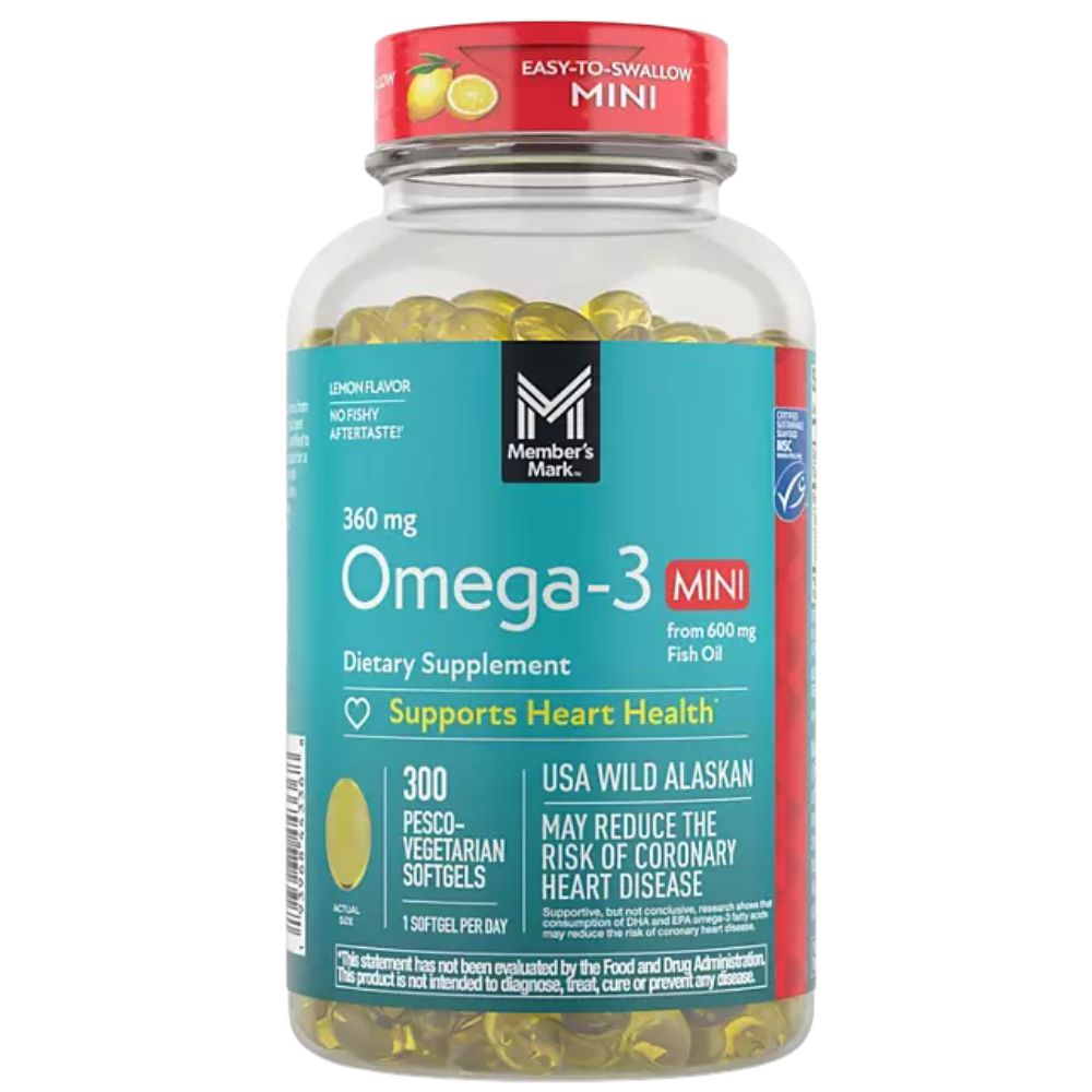 Omega-3 360mg 300 Pesco-Vegetarian Softgels Member’s Mark