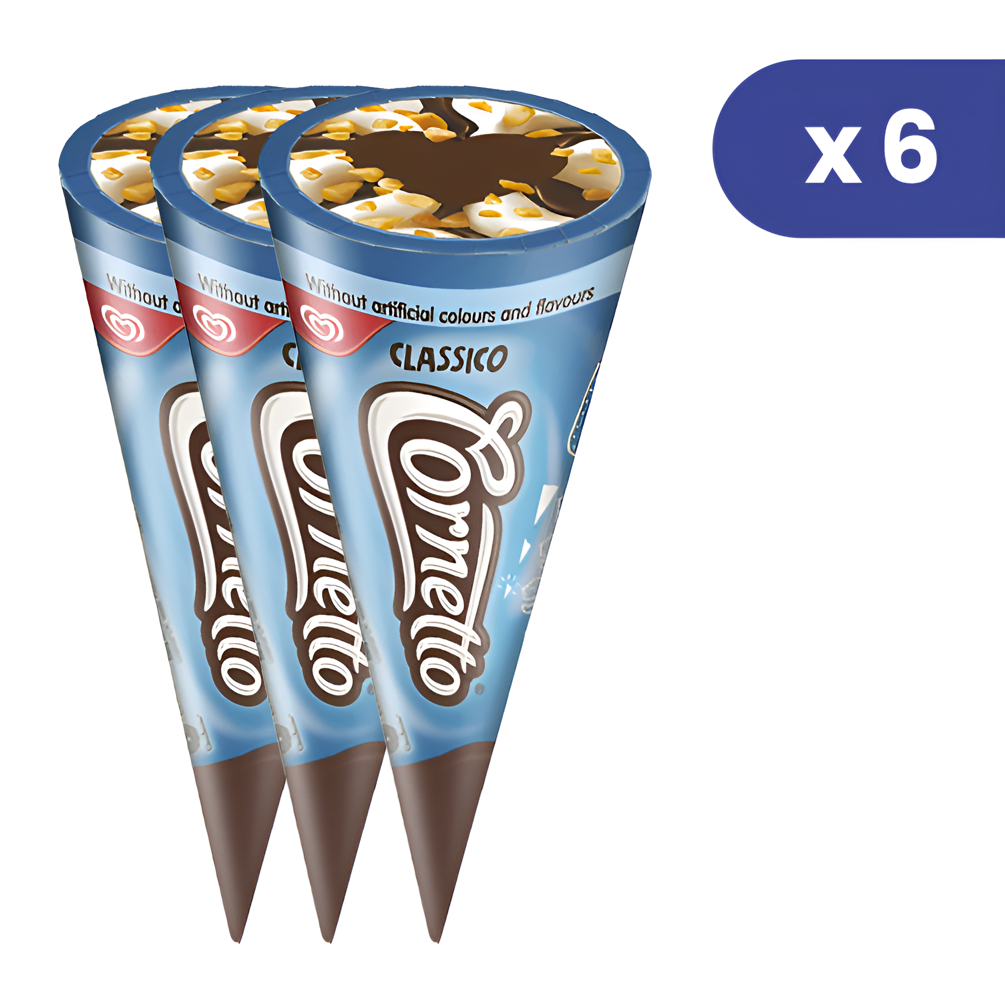 Helados Tio Rico Cornetto Clasico Vainilla Pack de 6 Unidades