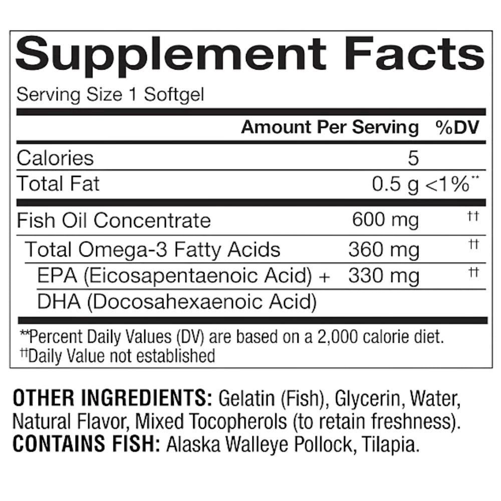 Omega-3 360mg 300 Pesco-Vegetarian Softgels Member’s Mark