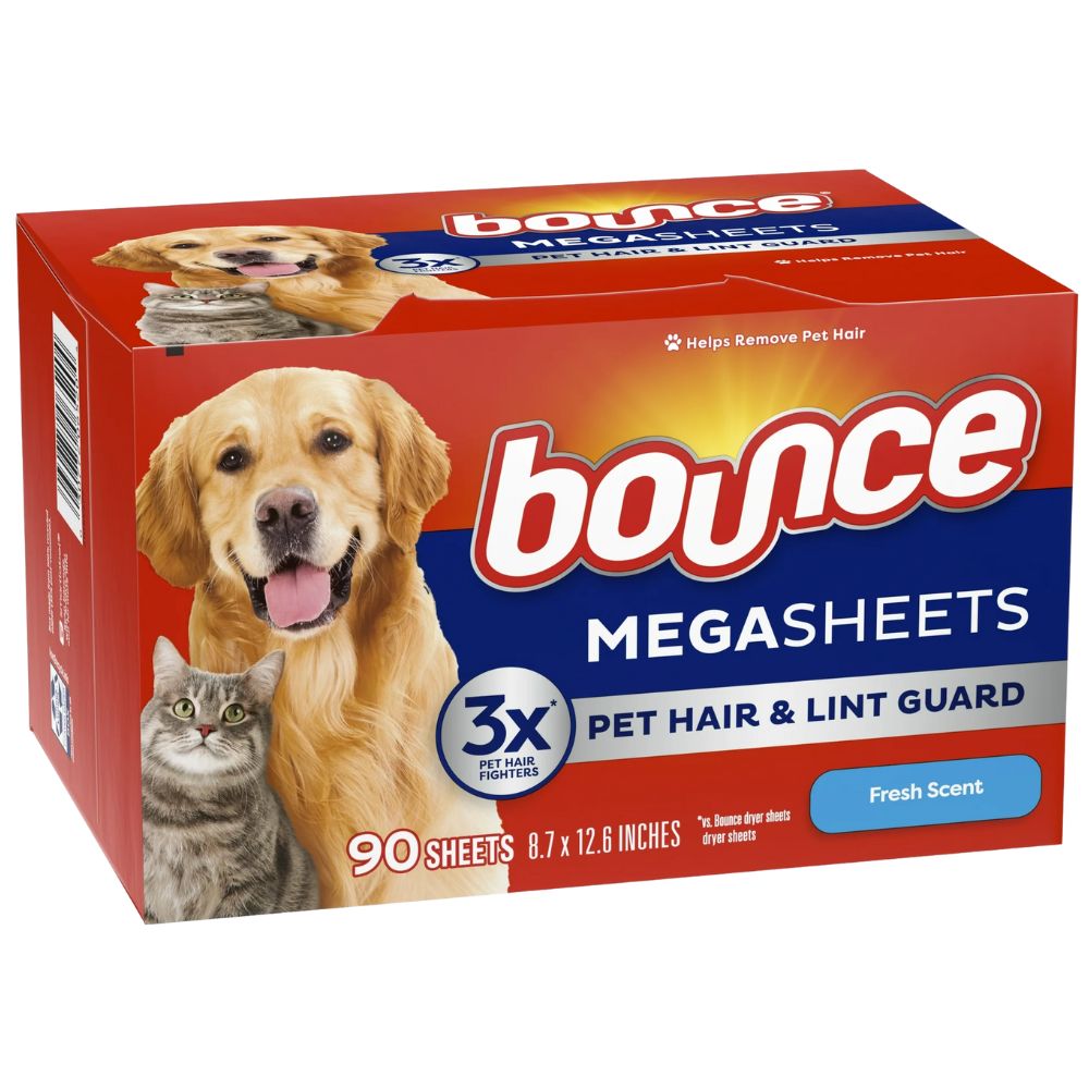 Bounce Pet Hair & Lint Guard Mega Sheet Fresh Scent 90 Und