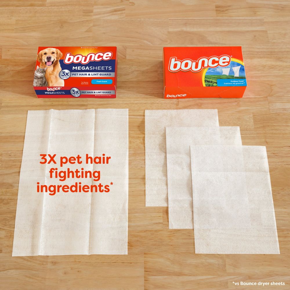 Bounce Pet Hair & Lint Guard Mega Sheet Fresh Scent 90 Und