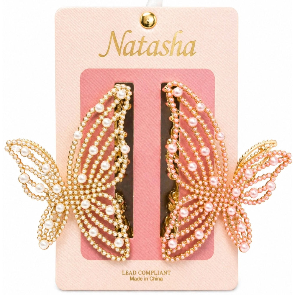Natasha Accesorios Pinzas Para El Cabello Mariposas 2Und