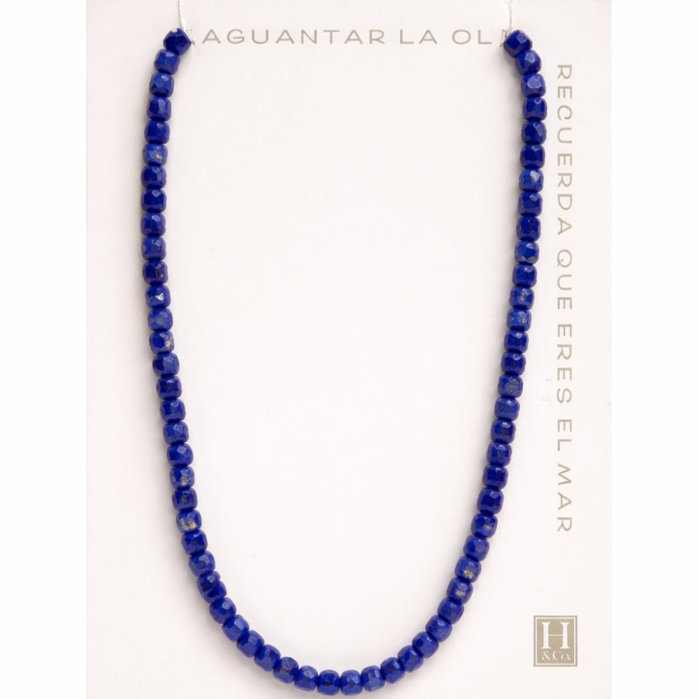 H&Co Collar Cubos de Agata y Cuarzo Blue