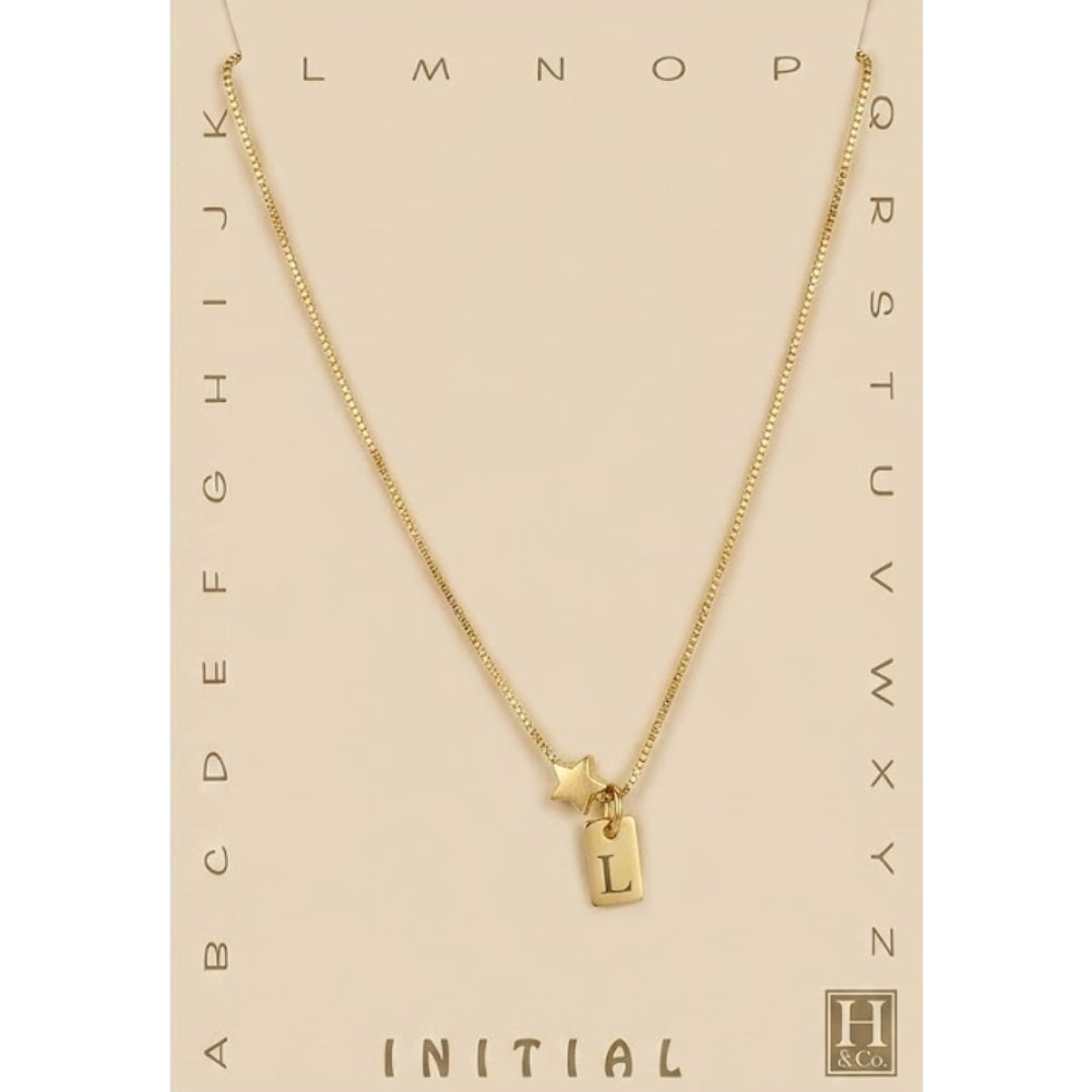H&Co Collar de Cadena Plaquita Inicial L