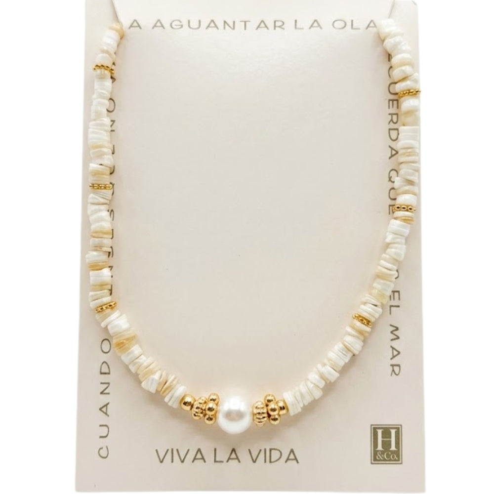H&Co Collar de Pucas Nacar y Perla